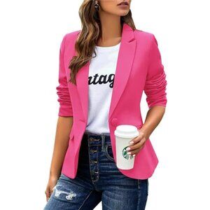Womens Casual Blazers Long Sleeve Lapel Button Slim Work Office Blazer Jacket